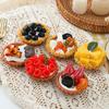 7PCS Fruit Egg Tart Artificial Cake Lifelike Fake Mango Cute Simulation Strawberry Home Decoration Ins Photograpy Props