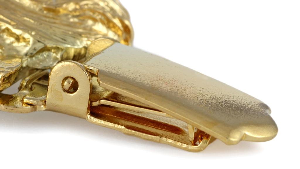 Schnauzer I - brooch with a clip, gold-plated holder for a start number, a gift for a dog show by Art-Dog brand.