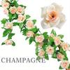 9-Head Artificial Rose Vine Garland | 5 Colors Hanging Fake Flowers for Wedding Decor,  Party Backdrop, and Event Decoration