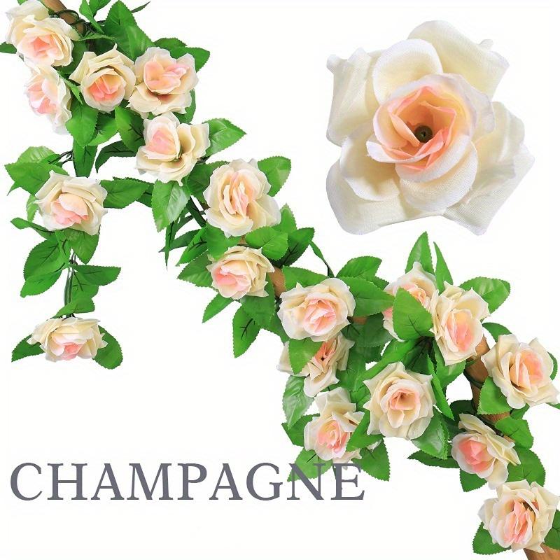 9-Head Artificial Rose Vine Garland | 5 Colors Hanging Fake Flowers for Wedding Decor,  Party Backdrop, and Event Decoration