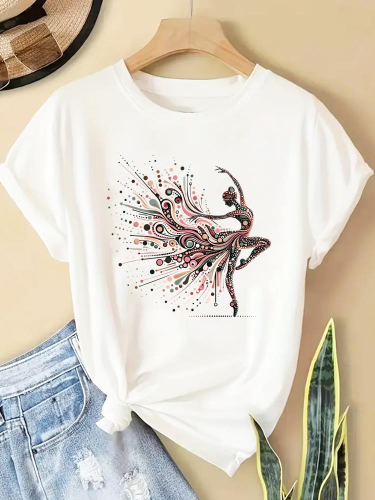(Asian Size) T Shirt lovely flower style Fashion Women Tee Top Clothing Casual Printed Lady Female Graphic  Short Sleeve T-shirts