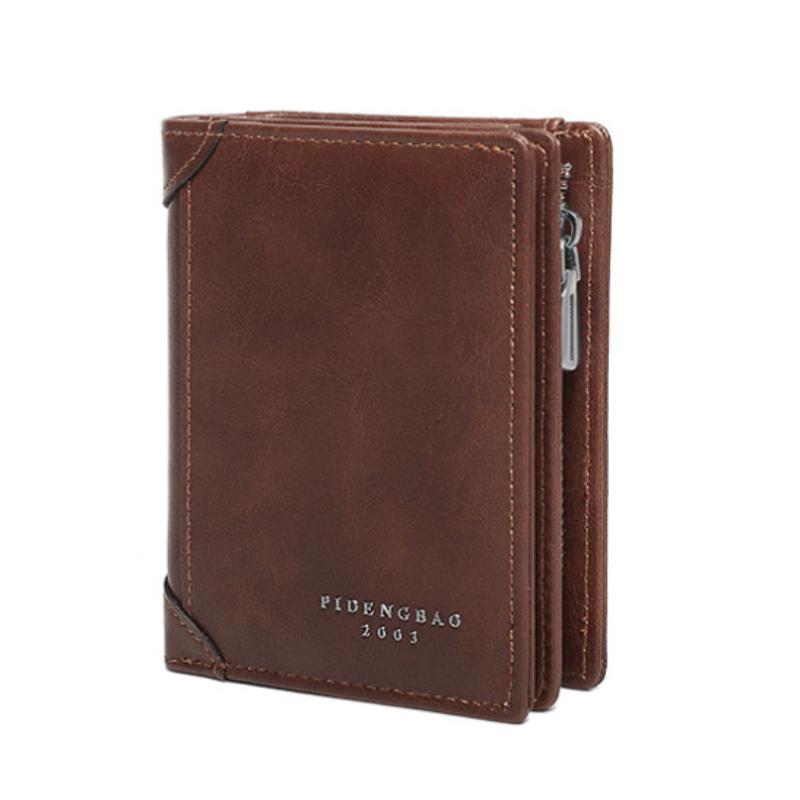 Business Luxury Men Wallets High Quality Short Leather Money Clip Multi Function ID Credit Card Card Holder Vintage Storage Men Clutch Bag