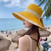 New Hat Women's Summer Travel Sun Hat Big Edge Bucket Hat Bow Sunscreen Sun Hat Foldable
