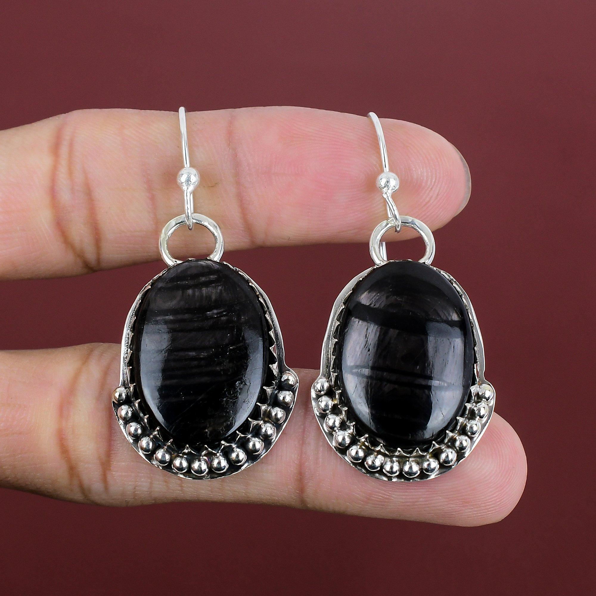 

Hypersthene Earring Genuine Gemstone Jewelry Drop Earrings 925 Sterling Silver Earring Hypersthene Jewelry Handmade Earring Gifts For Friend