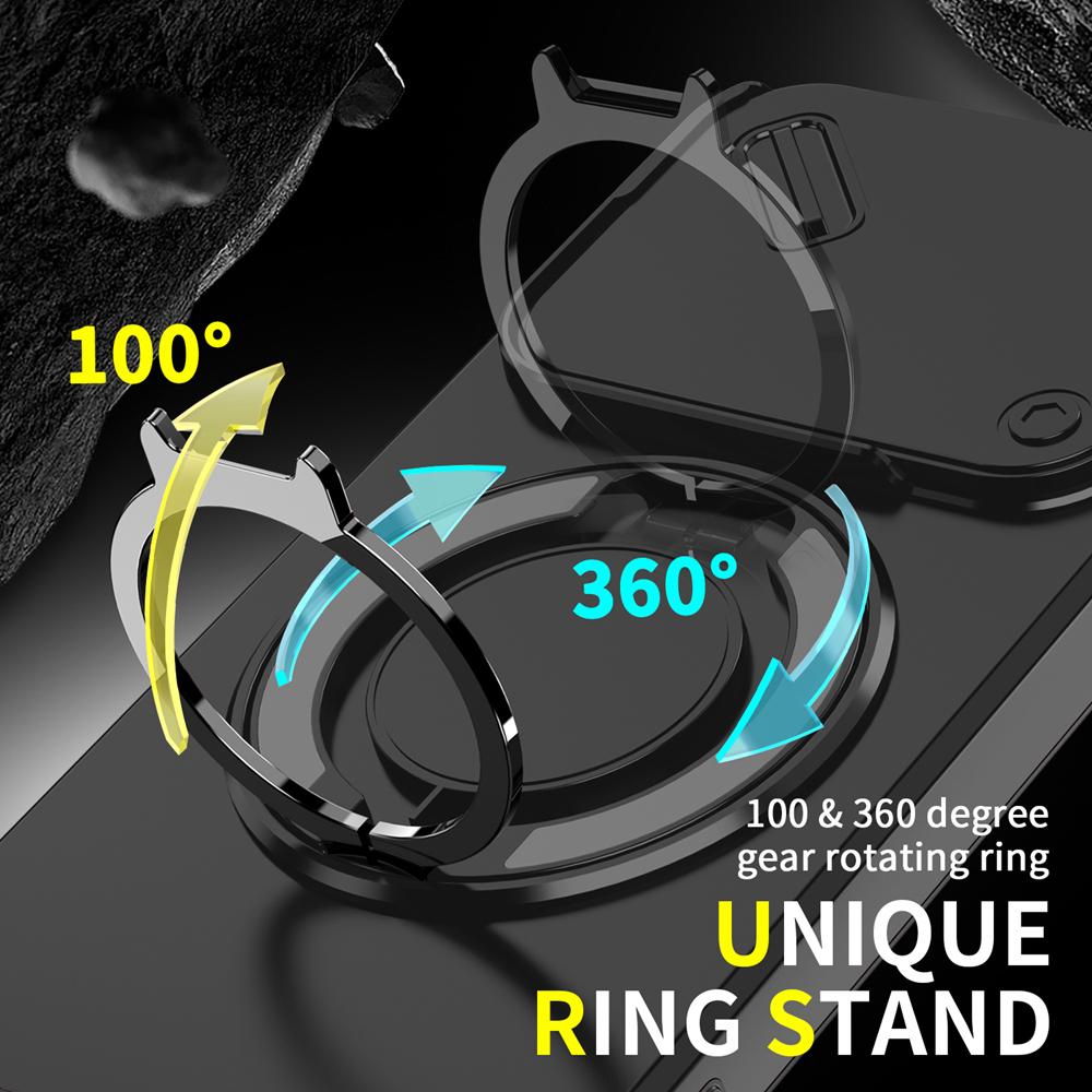 KEYSION 360° Rotating Ring Stand Phone Case for Xiaomi 17 Slide Camera Protection Magnetic Shockproof Back Cover for Xiaomi 17