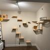 Wall Mounted Cat Climbing Shelf Four Step Cat Stairway for Climbing Sleeping Playing Lounging Perching Cat Furniture