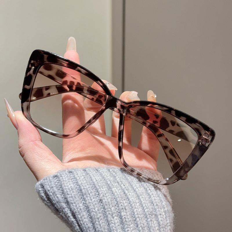 Moda Street Shooting Occhiali da Sole Cat Eye Oggetti di Scena per Foto Montatura Quadrata Leopardata Occhiali da Sole Protezione UV400 Occhiali per Donna