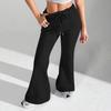 Ladies Fashion Loose Draw String Waist Solid Color Cargo Pants Leisure Flares