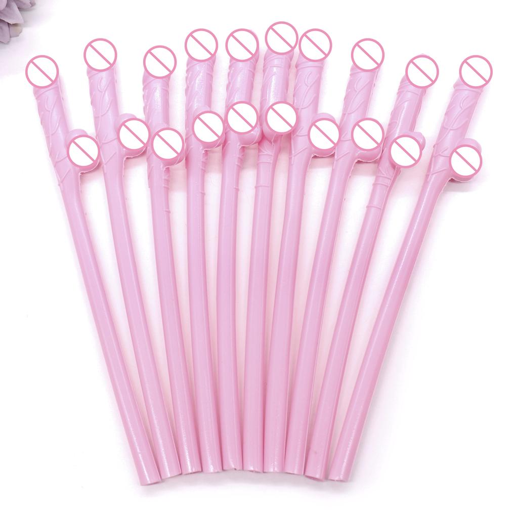 10Pcs Cuticolor Penis Straws Bride Shower Sexy Hen Night Willy Drinking Penis for Bar Bachelorette Party Novelty Nude Straw