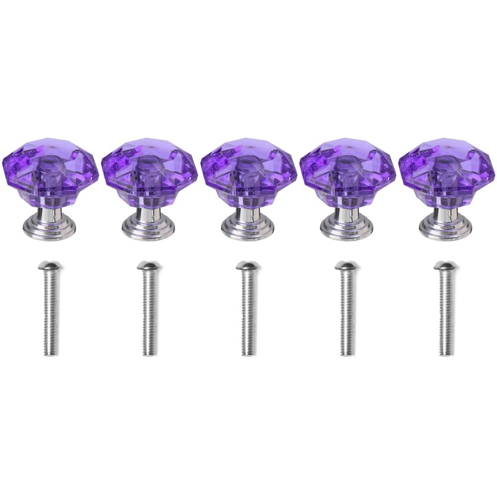 5/10PCS Transparent Diamond Shape Crystal Glass Cabinet Knob Jewelry Box Drawer Pull Handle Furniture Handle Hardware Supplies