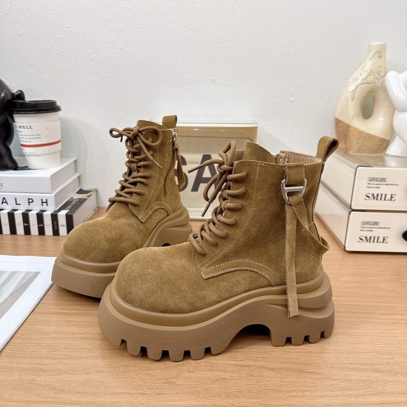 

Осенние новые матовые ботинки Мартин на толстой подошве, женские ретро ботинки-локомотивы с большим носком 40