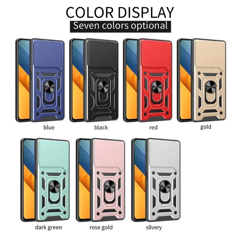 Camera protect case for POCO M6 4G POCO F6 Pro POCO F6 Armor Hybrid Ring Back Cover