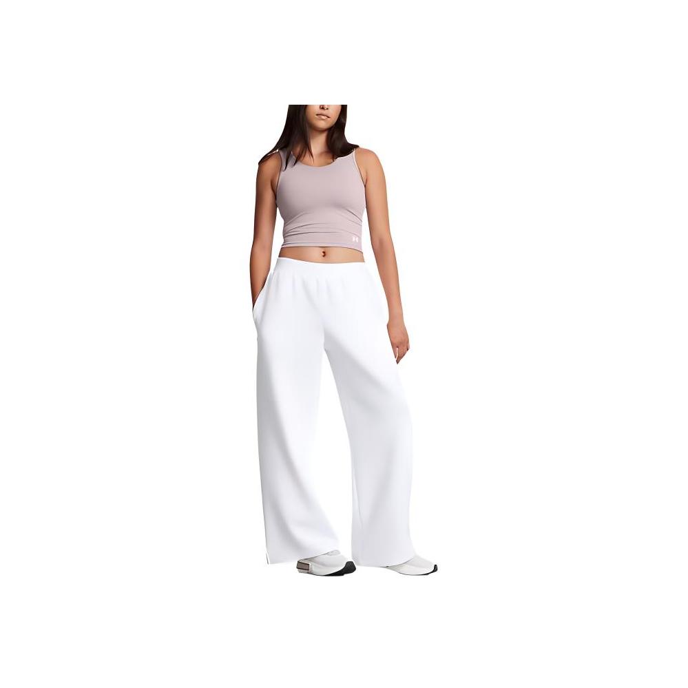 Under Armour Unstoppable Fleece Wide Leg Pants Women Pants White 1386490-100