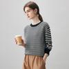 Comon Boca Women's Striped Jacquard Round Neck Cashmere Sweater