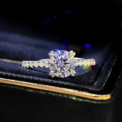New Simple Round CZ Zirconia Wedding Rings Women Silver Color Engagement Proposal Ring Delicate Gift Trendy Jewelry