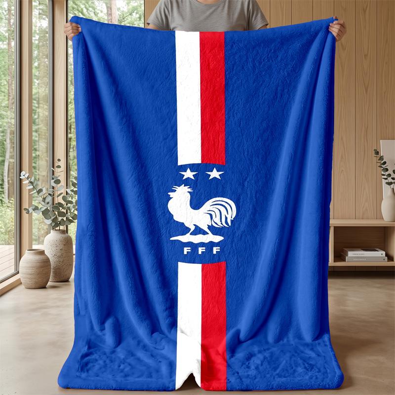 Frankreich Nationalmannschaft Thema Decke Weiche Flanelldecke Plüsch Überwurfdecke Gemütliche Sofa Bettdecke für Heimdekoration