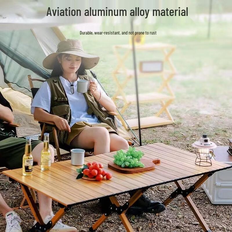 UOSUUOSU Outdoor Folding Aluminum Roll-Up Table