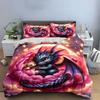 "Fantasy Dragon Trio for Decor"  kid's and adults' bedroom decor, Exquisite three-piece bedding set gift