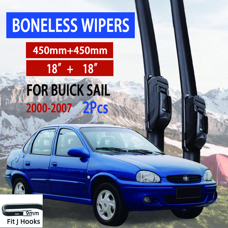 

For Buick Sail 2000-2007 Car Windshield Wiper U-type Soft Rubber Frameless Bracketless Car Wipers 18 +18
