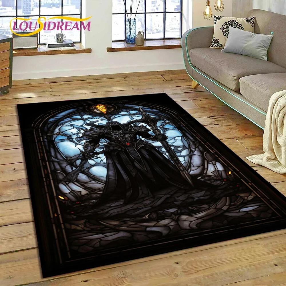 Alfombra de Juego Retro 3D de Diablo para Dormitorio, Sala de Estar, Decoración del Hogar, Sofá, Niños Jugando, Decoración Grande, Felpudo de Regalo