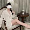Sex Underwear Pajamas Fashion Lace Splicing Deep V Long Sleeve Boyfriend Shirt Pajamas Homewear Suit Female Flirting