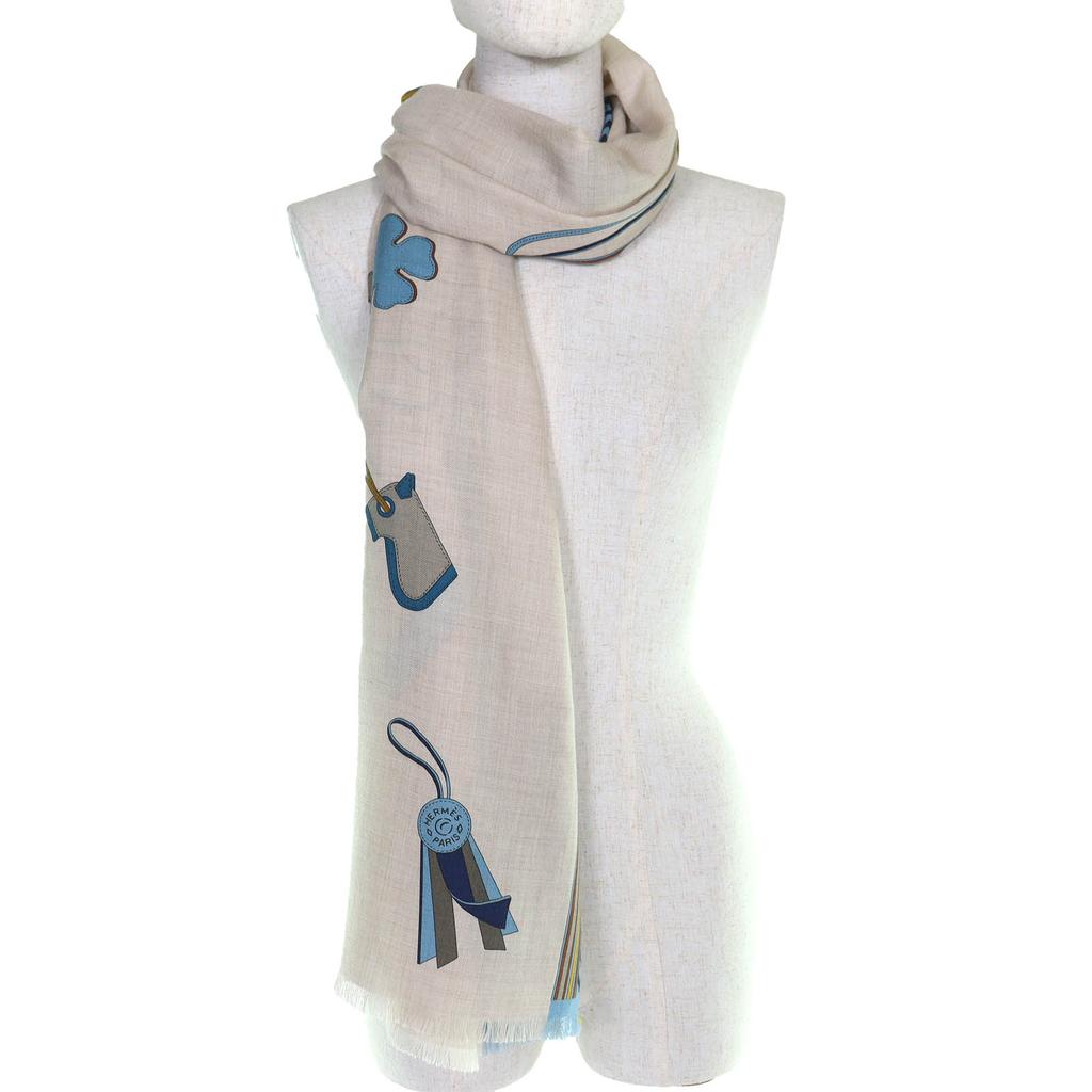 Excellent HERMES Stall Rectangle BRIDES ET GRIS GRIS (Bridles and Charms) Used