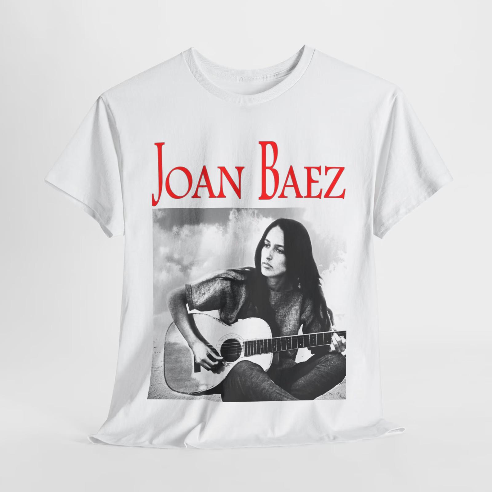 Joan Baez Music Star Cotton White Full Size Unisex T Shirt L