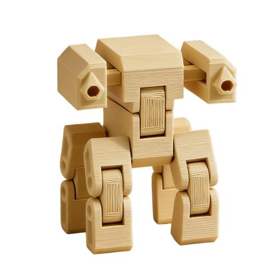 3D Printed Transforming Robot Toy Multi-Joint Movable Robot Fidget Toy Stress Relief Robot жёлтый
