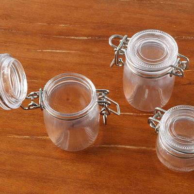 Puppenhaus Mini Miniatur Transparent Vorratsglas Versiegelter Tank Modell Vorratstank Winziges Fläschchen Wunschflasche Küche Wohndekor Spielzeug