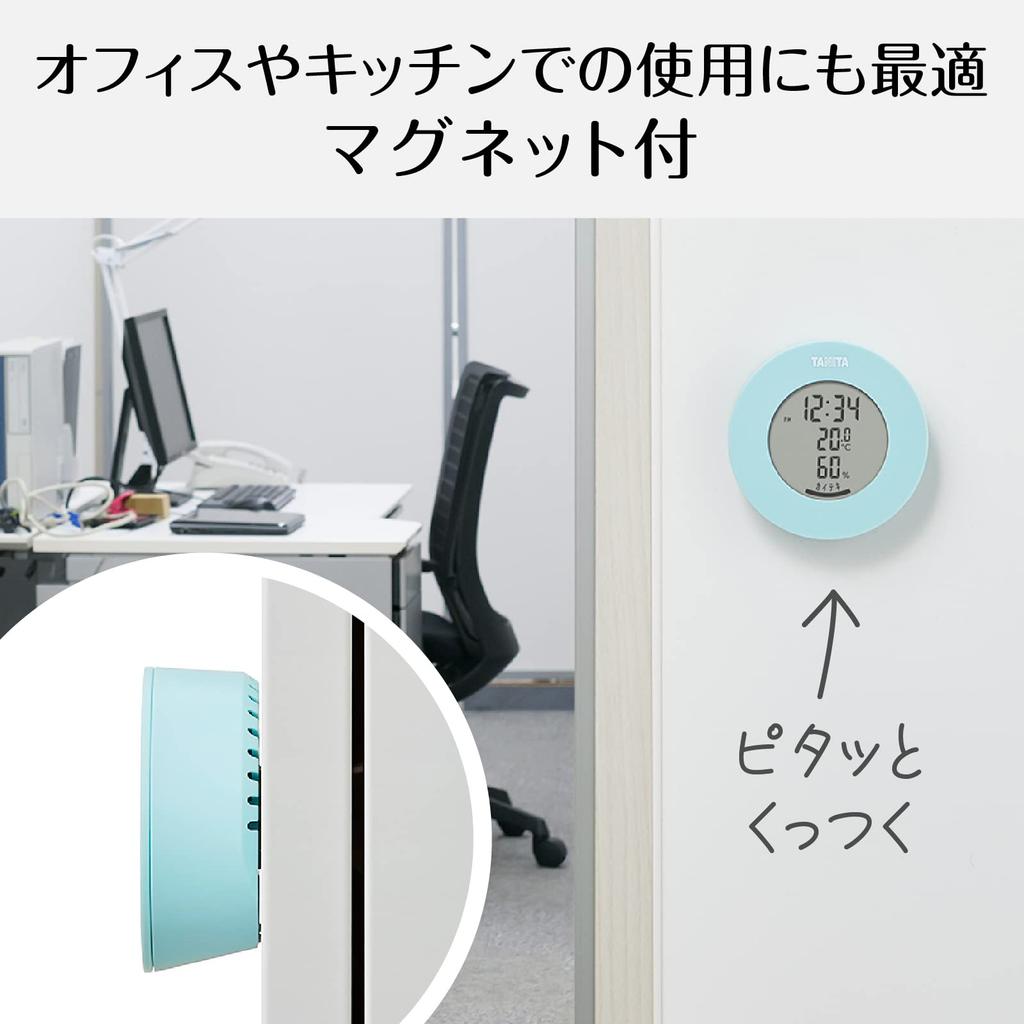 Tanita Temperature and Humidity Light BL Thermo-Hygrometer, Clock, Monitor, Digital, Desktop, Magnetic, Blue, TT-585