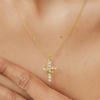14k Gold Plated Cross Necklace for Women Zircon Crown Cross Pendant Necklaces