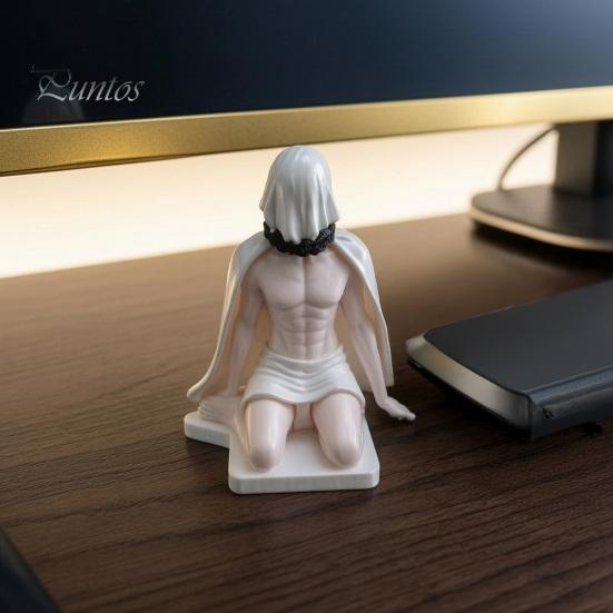 Creative Office Desk Gadgets 3D Printed Masked Hottie Ornament, Cool Mysterious Character Figurine, Stable Novelty Gifts for Gamers Base Desktop