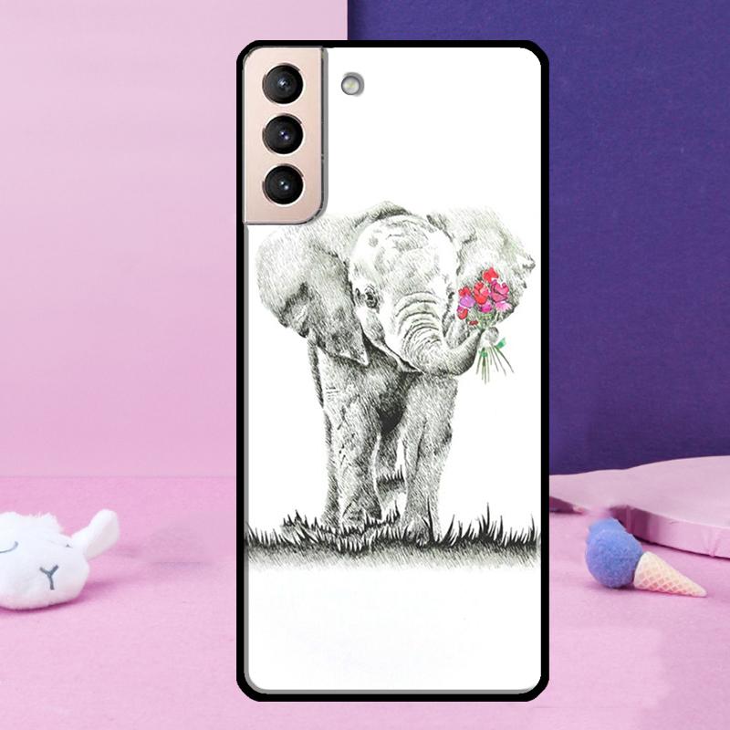 Cute Elephant Phone Case For Samsung Galaxy S25 Ultra S24 Ultra S9 S10 S20 S21 S22 Plus S23 S24 FE Cover