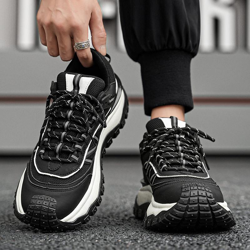 Мужская обувь модные кроссовки сетчатые дышащие повседневные туфли нескользящие кроссовки — фото 5