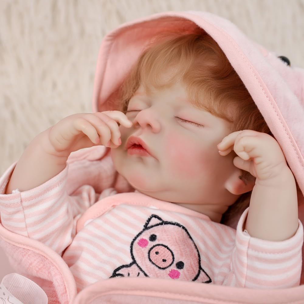 Cloveray Reborn Baby Doll with Changeable Clothes and a Soothing Newborn Realistic Baby Doll with Magnetic Perfect Birthday Gift 22-inch (55cm) Doll,