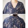 DIMANAF 2025 Summer Plus Size Long Dress Basic Women Casual Loose Vintage Oversized V-Neck New Printing Dress