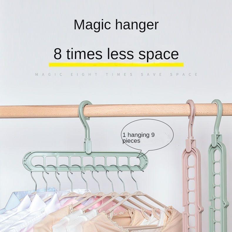 Kleiderbügel mit neun Löchern, drehbarer Kopf, multifunktionaler Kleiderbügel, drehbarer, faltbarer magischer Kleiderbügel