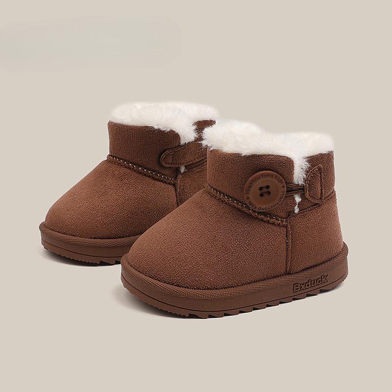 Children's Snow Boots with Insulation, Boys' Soft-soled Anti-slip Cotton Shoes, Girls' Baby Walking Shoes