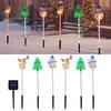 Yousheng Solar Christmas Stake Lights Santa Lawn Decor for Yard Waterproof Outdoor Holiday Pathway Lights Easy Installation Garden Wall Crack Lighting