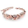 Luxuriöses geflochtenes Blattarmband mit Kristall-Anhänger - Elegantes Geschenk für Frauen | Schmuck für Hochzeit, Jahrestag & Valentinstag