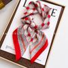 70x70cm Lightweight Square Scarf Women Polka Dot Print Silk-Like Wrap Neck Tie Hair Band Fashion Accessory