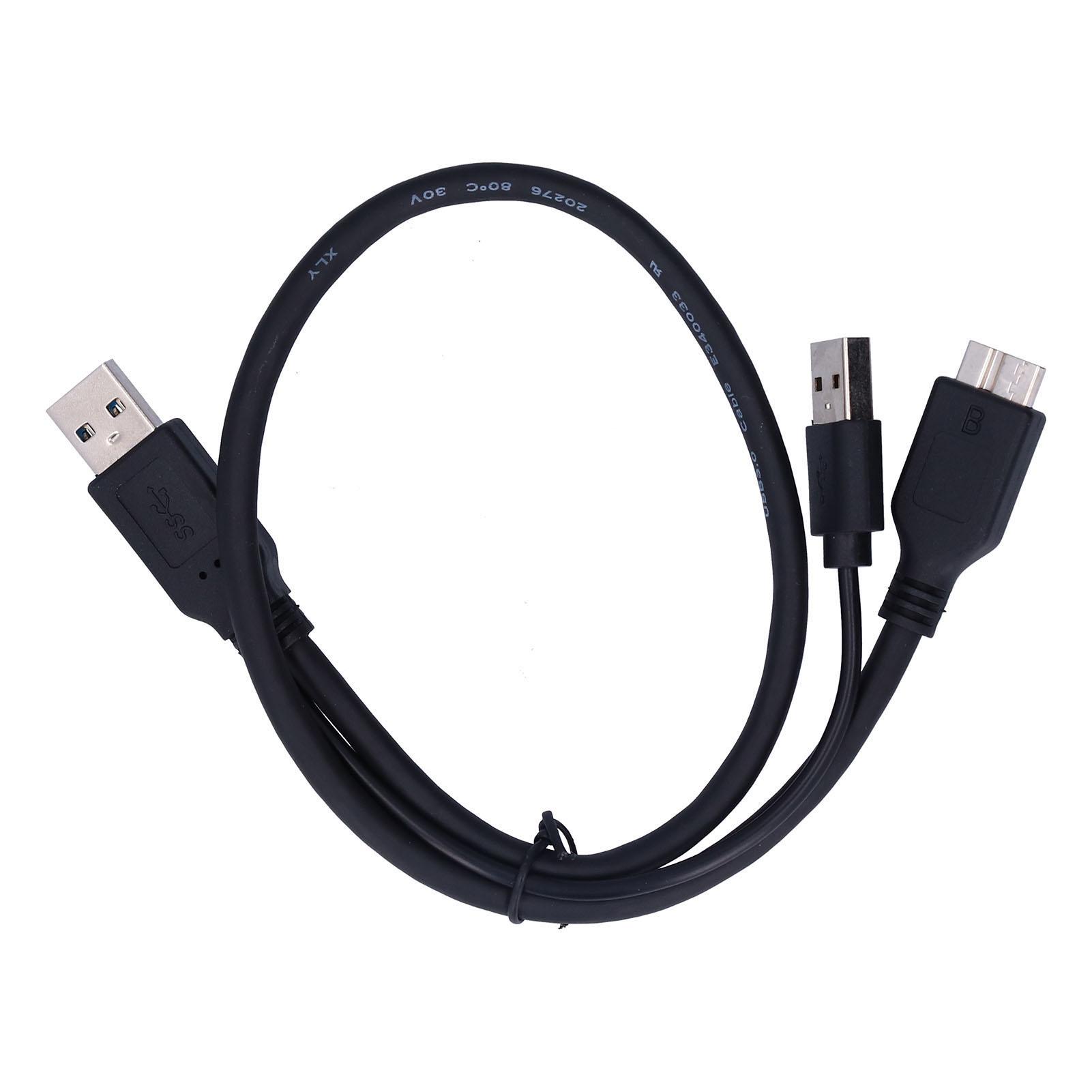 

Кабель питания и передачи данных USB-A на USB 2.0 Micro BY типа «папа-папа» для мобильного жесткого диска, черный