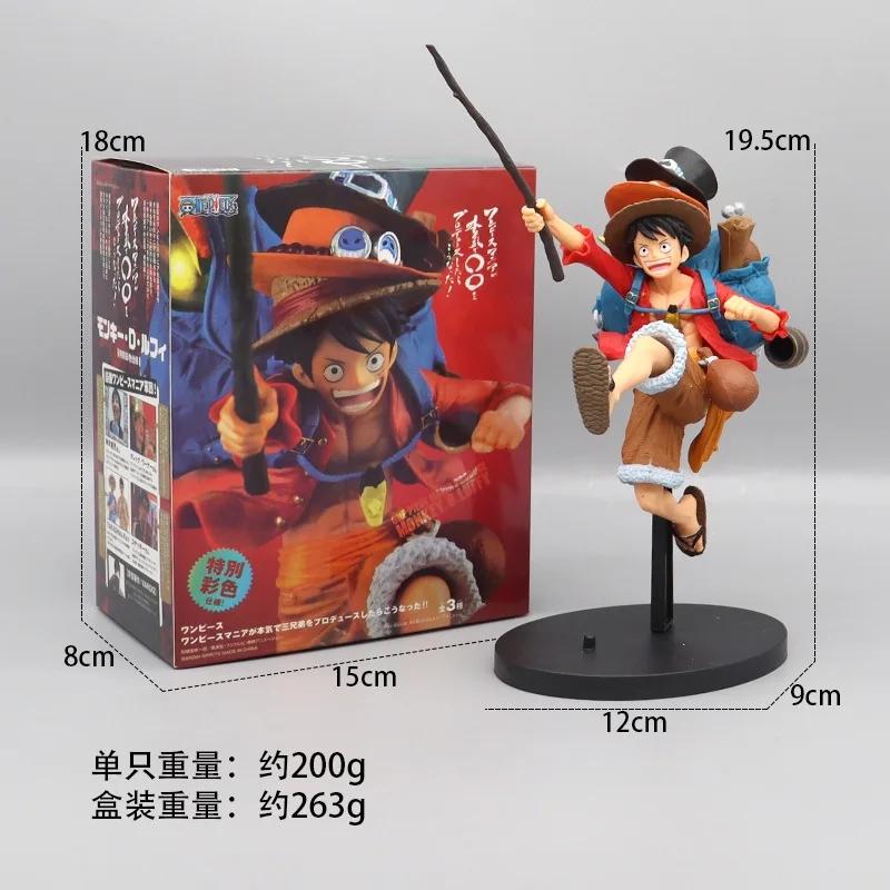 17cm One Piece Anime Figure Running Sabo Backpack Portgas D Ace Monkey D Luffy Action Figure Set Model Ornaments Plaything Gift