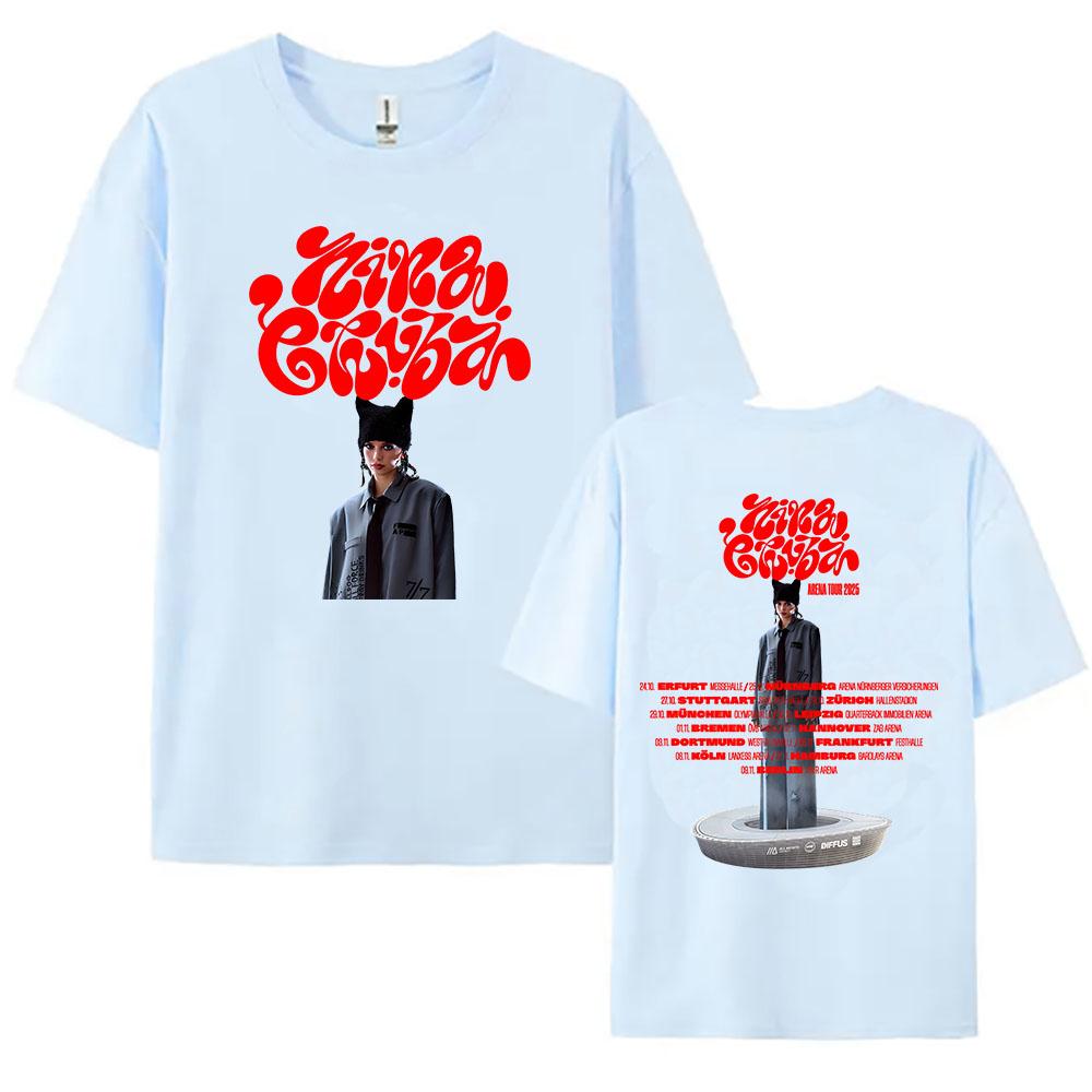 Fliegen Nina Chuba Arena Tour 2025 T-shirts Été Manches Courtes T-shirt Femme/Homme Coton Doux Haute Qualité T-shirt T-shirts Féminins