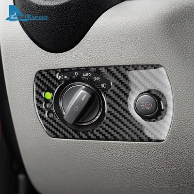 Real Soft Carbon Fiber Trim Sticker For Mercedes Benz SLK R171 2004 2005 2006 2007 2008 2009 2010 Car Headlight Switch Frame