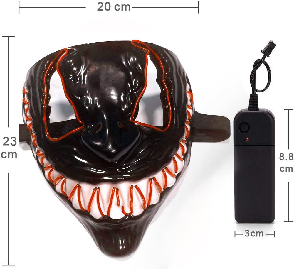 LED Mask, Halloween Mask, Cosplay, Scary Mask, Light-Up Mask, Halloween Accessory, Cosplay Mask, Horror Mask, Funny Costume, LED Mask, Event, Party,