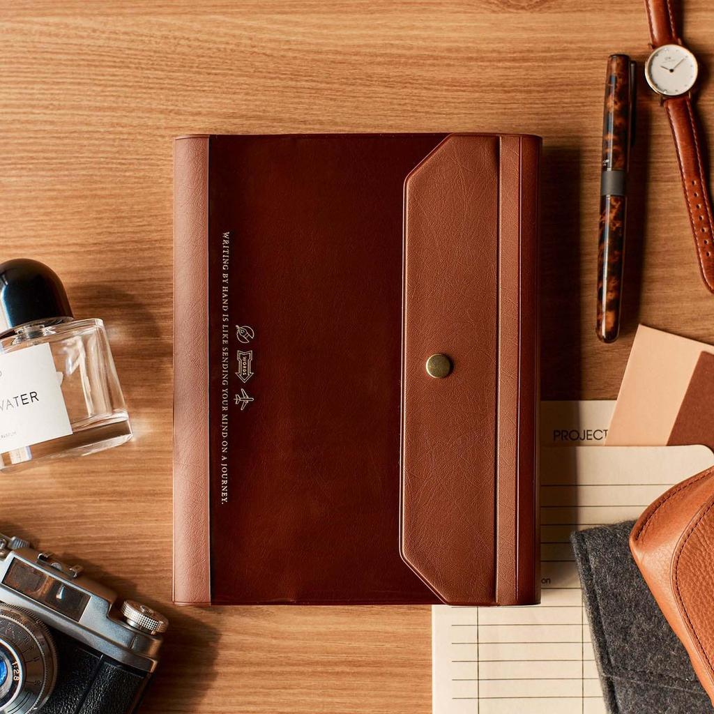 Hobonichi Cousin A5 Planner Cover - Aileron Brown, Three-Fold Case