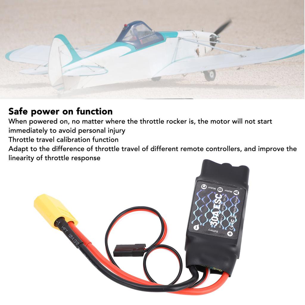 30A ESC Bezkartáčový regulátor otáček s XT60 3,5mm konektory pro RC letadla s pevnými křídly, kvadrokoptéry, helikoptéry