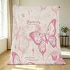 Lightweight Flannel Throw Blanket, Butterfly Pattern - Soft, Warm & Versatile for Home, Car, Halloween & Christmas Decor