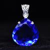 Lab Grown 55 Ct CERTIFIED Sapphire 925 Sterling Silver Blue Pear Gems Pendant MY-PD-128-NS